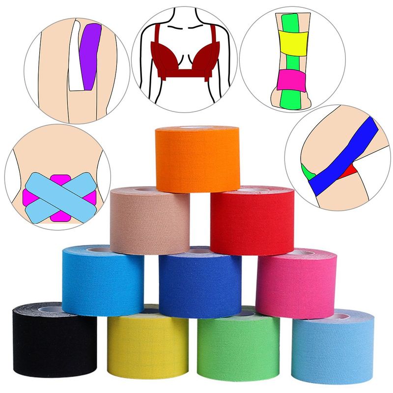 Kinesiologie-Tape-Rolle – wasserdichtes Sporttape zur Muskelunterstützung, Gelenkkomfort und Erholung (2,5 cm bis 10 cm)