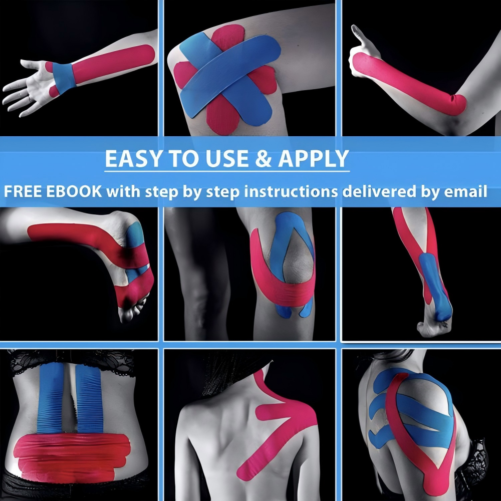 Elastisches Kinesiologie-Tape für Sporttraining, Reha und tägliche Unterstützung | Schweißresistentes, hautfreundliches Stützband Elastisches Kinesiologie-Tape für Sporttraining, Reha und tägliche Unterstützung | Schweißresistentes, hautfreundliches Stützband