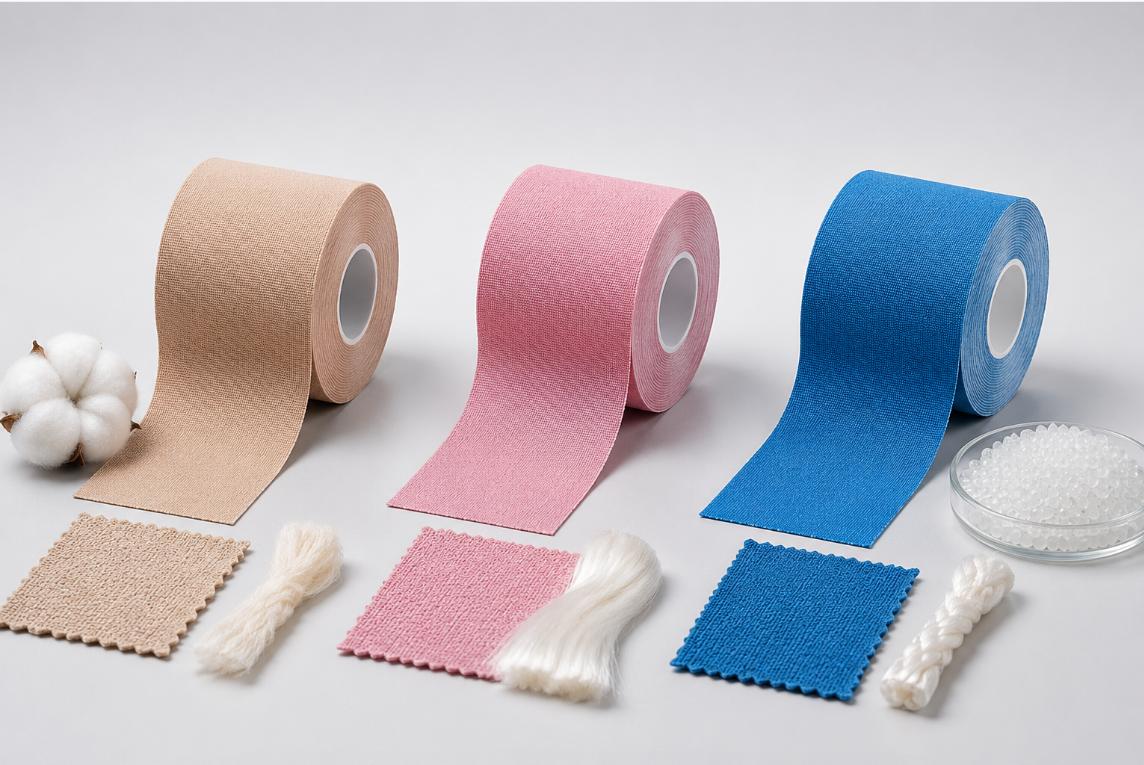 Kinesiologie-Tape aus Baumwolle vs. Viskose vs. Nylon: Welches Material passt zu Ihrer Marke?